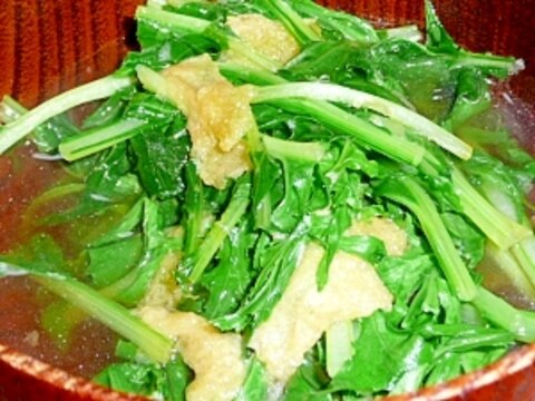 水菜と油揚げの煮びたし